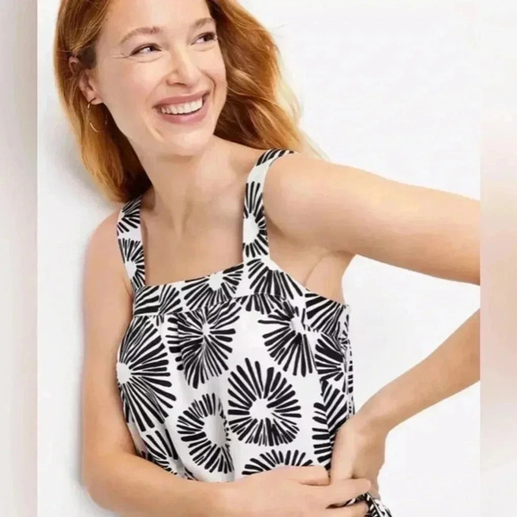 LOFT Women's Petite Firework Tiered Square Neck Midi Dress (Size XSP) - Picture 3 of 9